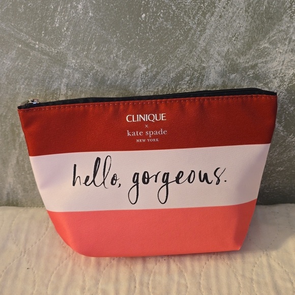 Clinique Handbags - NWOT Clinique x Kate Spade New York - hello, gorgeous Large Cosmetic Bag